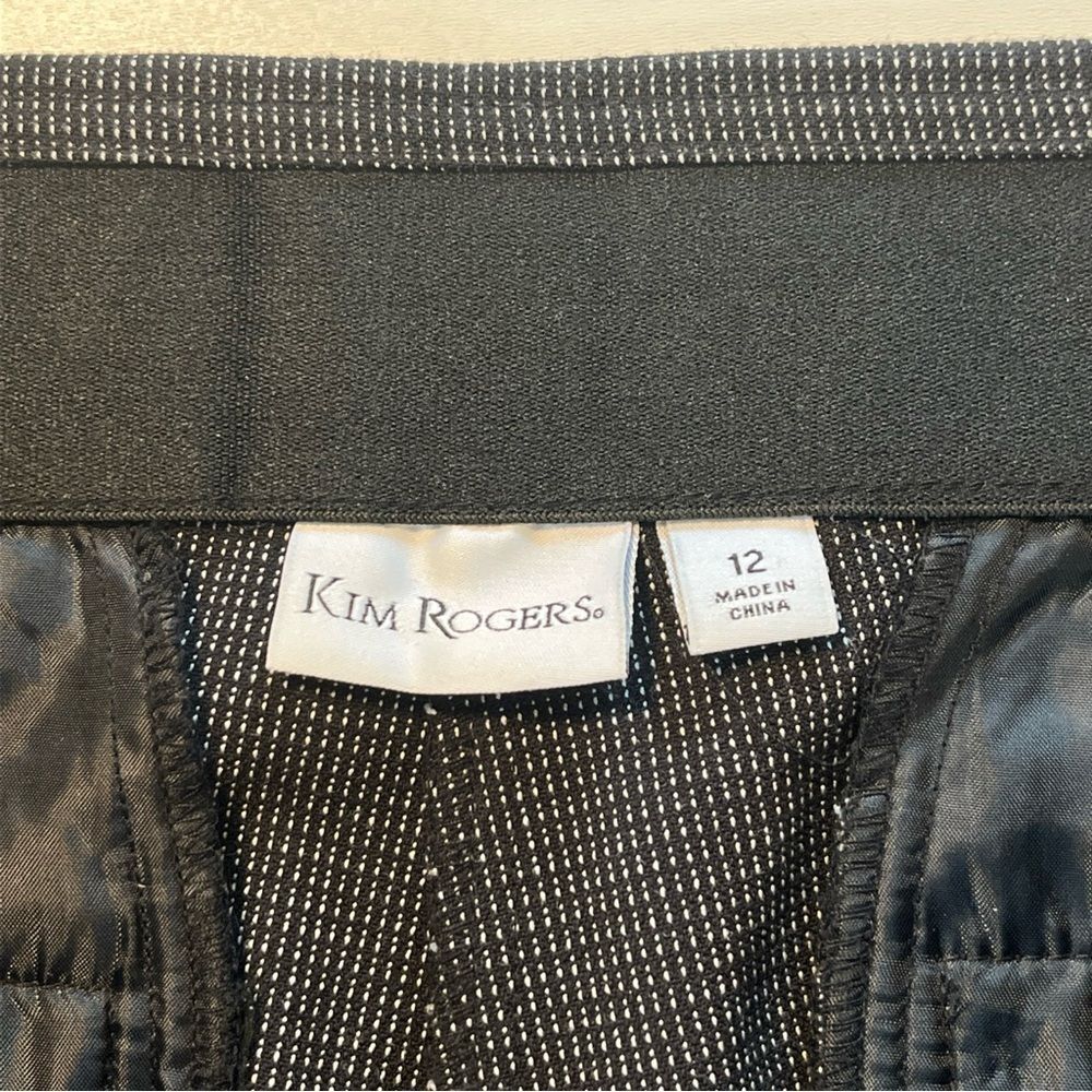 Kim Rogers Career Classic Dress Pants Brown Tan Black Pockets Flat Front Size 12 - Picture 4 of 11